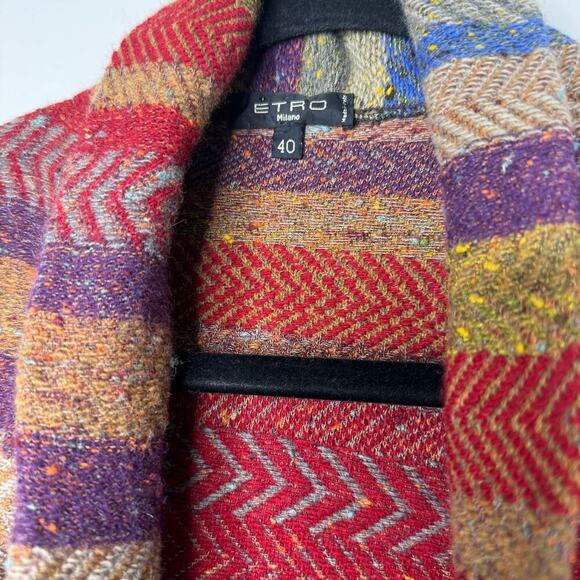 Etro Striped Multicolor Open Cardigan 40 - Picture 4 of 11